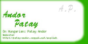 andor patay business card